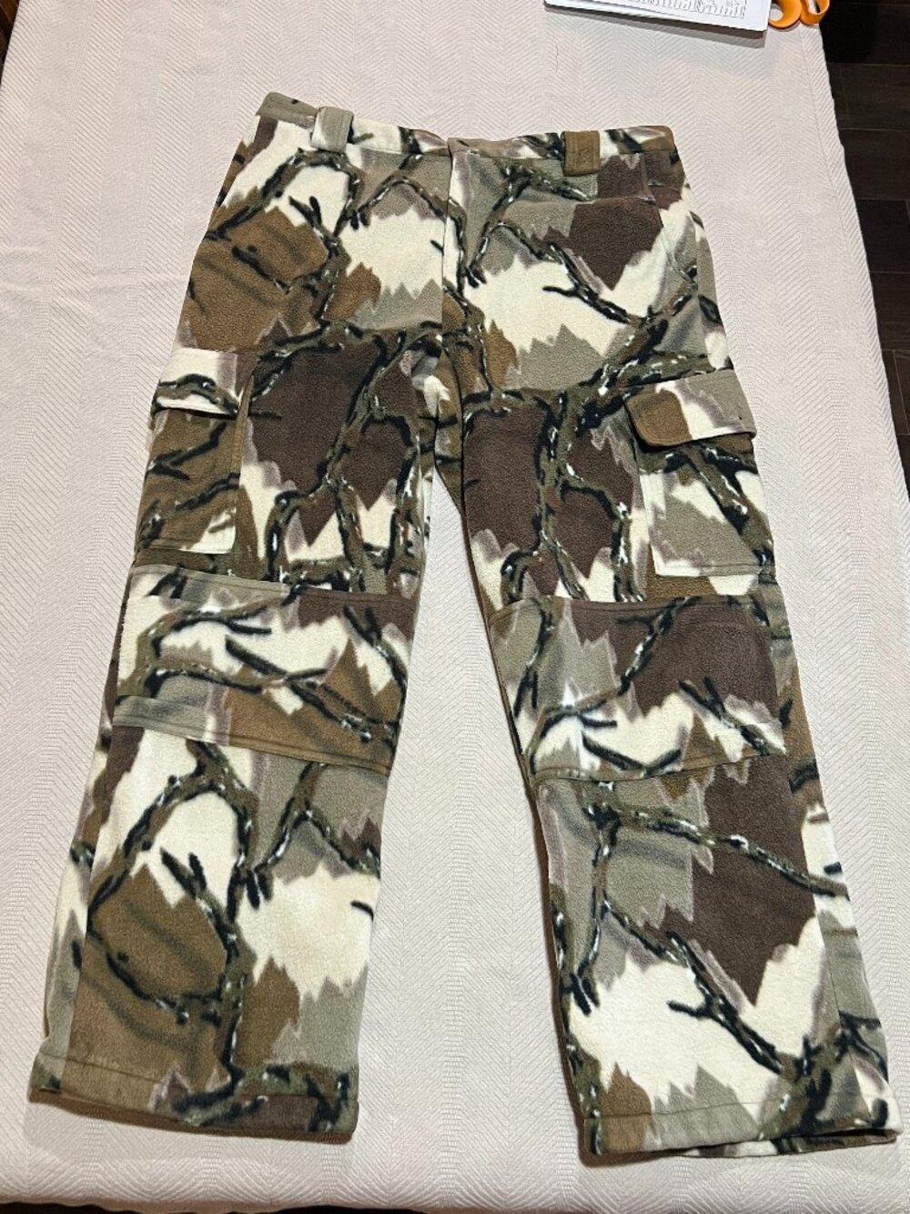 Predator Camo Fleece Lined Insulated Cargo Hunting Pants Super Thick and Warm XL